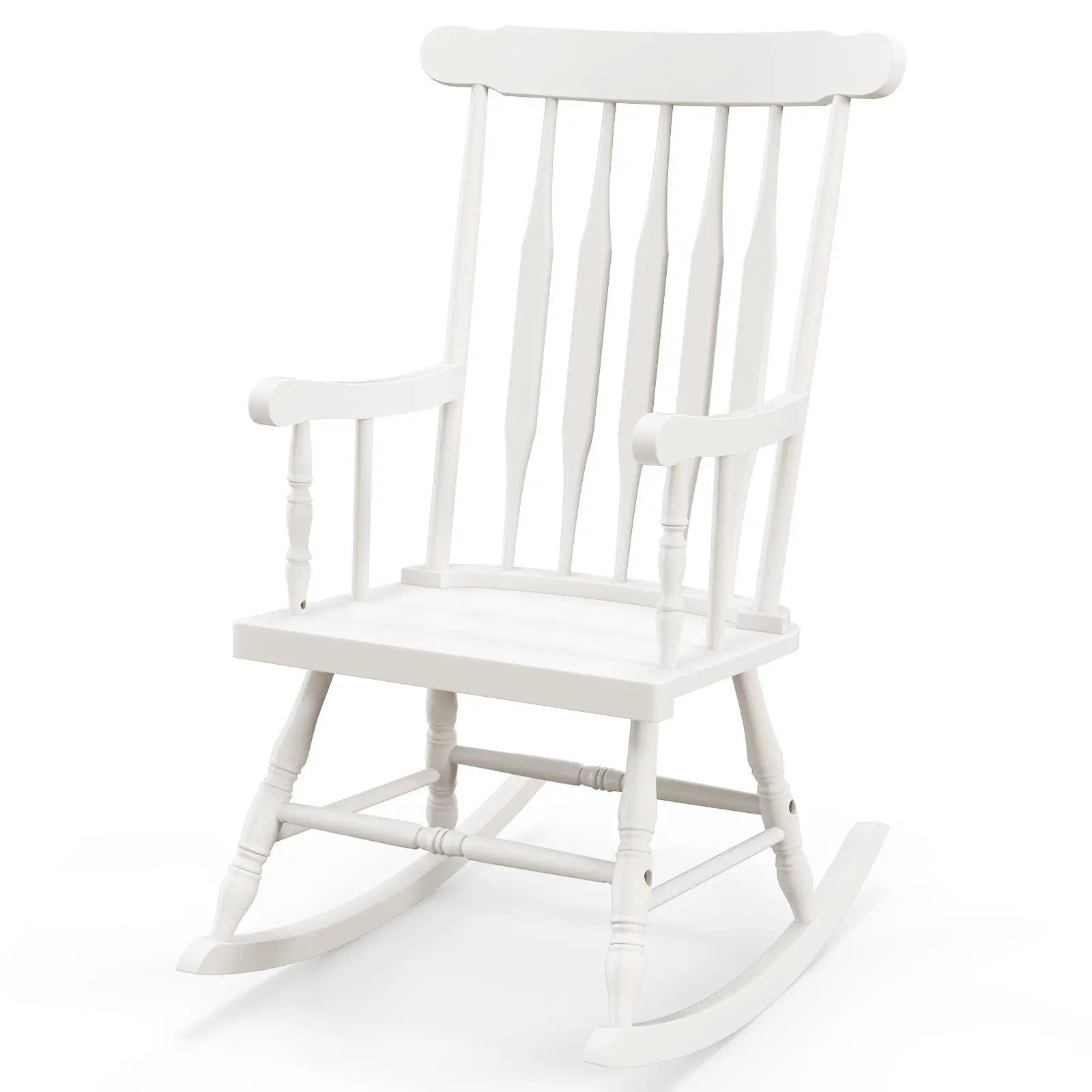 Rocking Chair with Solid Wooden Frame for Garden and Patio by DirectDeals