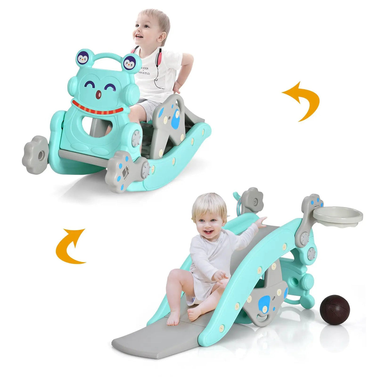 4-in-1 Rocking Horse and Slide Set for Kids, photo 3 of 9