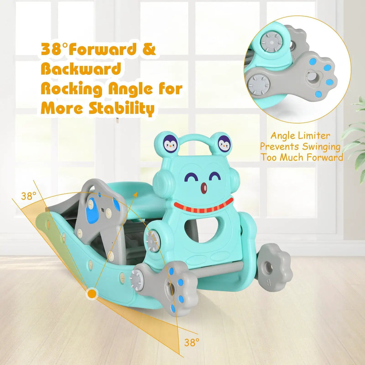 4-in-1 Rocking Horse and Slide Set for Kids, photo 7 of 9