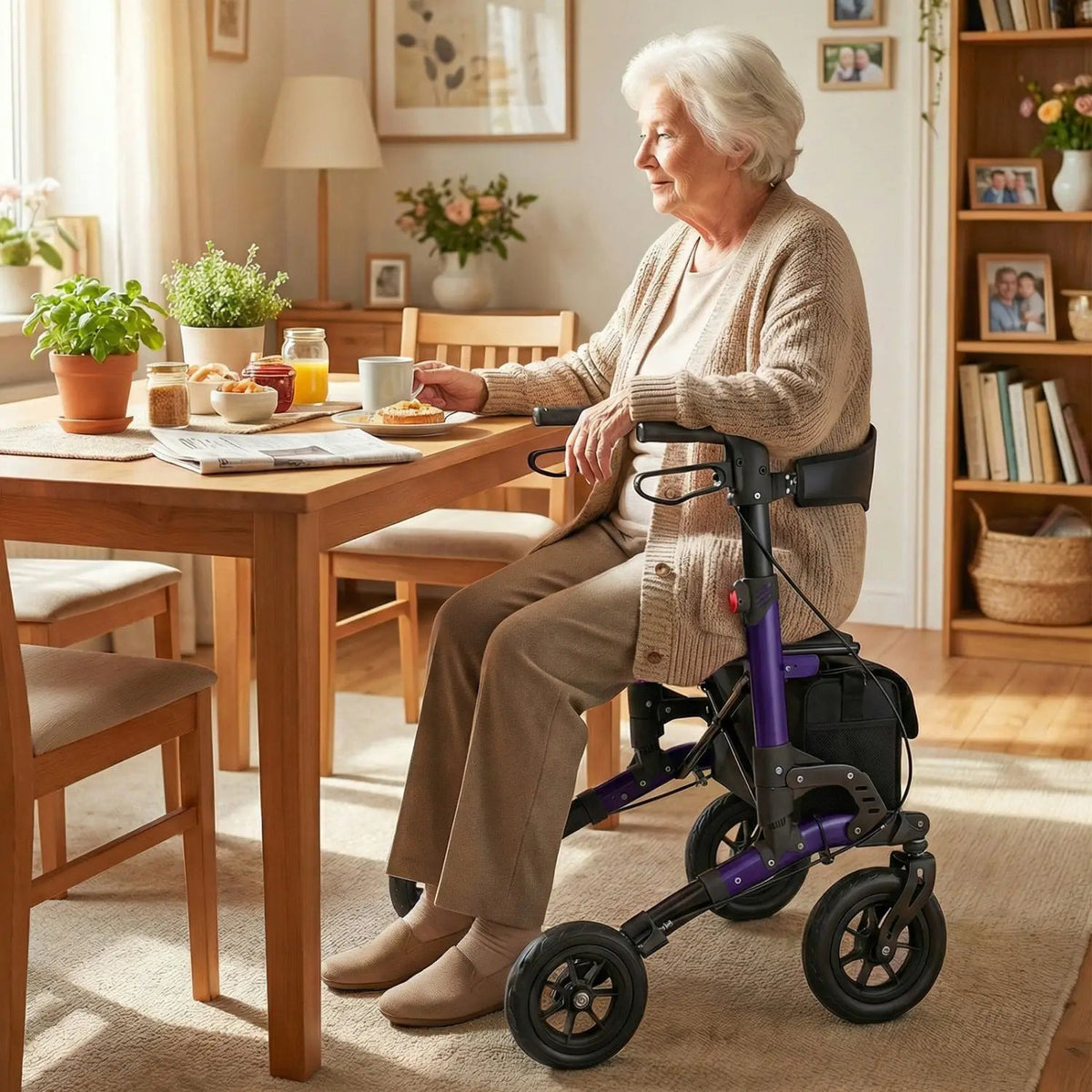 Rollator Walker for Seniors Folding Rolling Walker with Seat