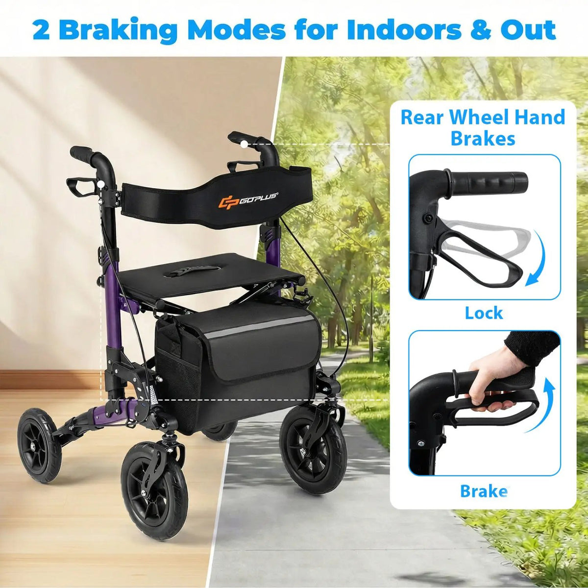 Rollator Walker for Seniors Folding Rolling Walker with Seat, photo 20 of 24