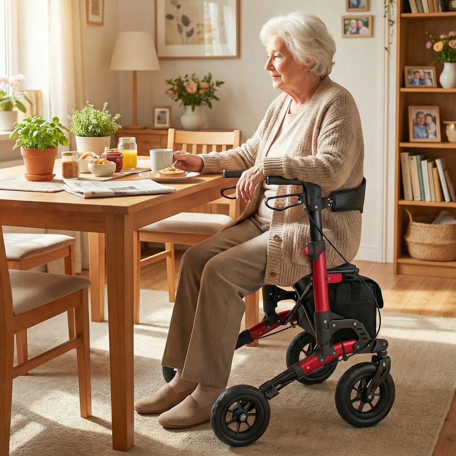 Rollator Walker for Seniors Folding Rolling Walker with Seat by DirectDeals