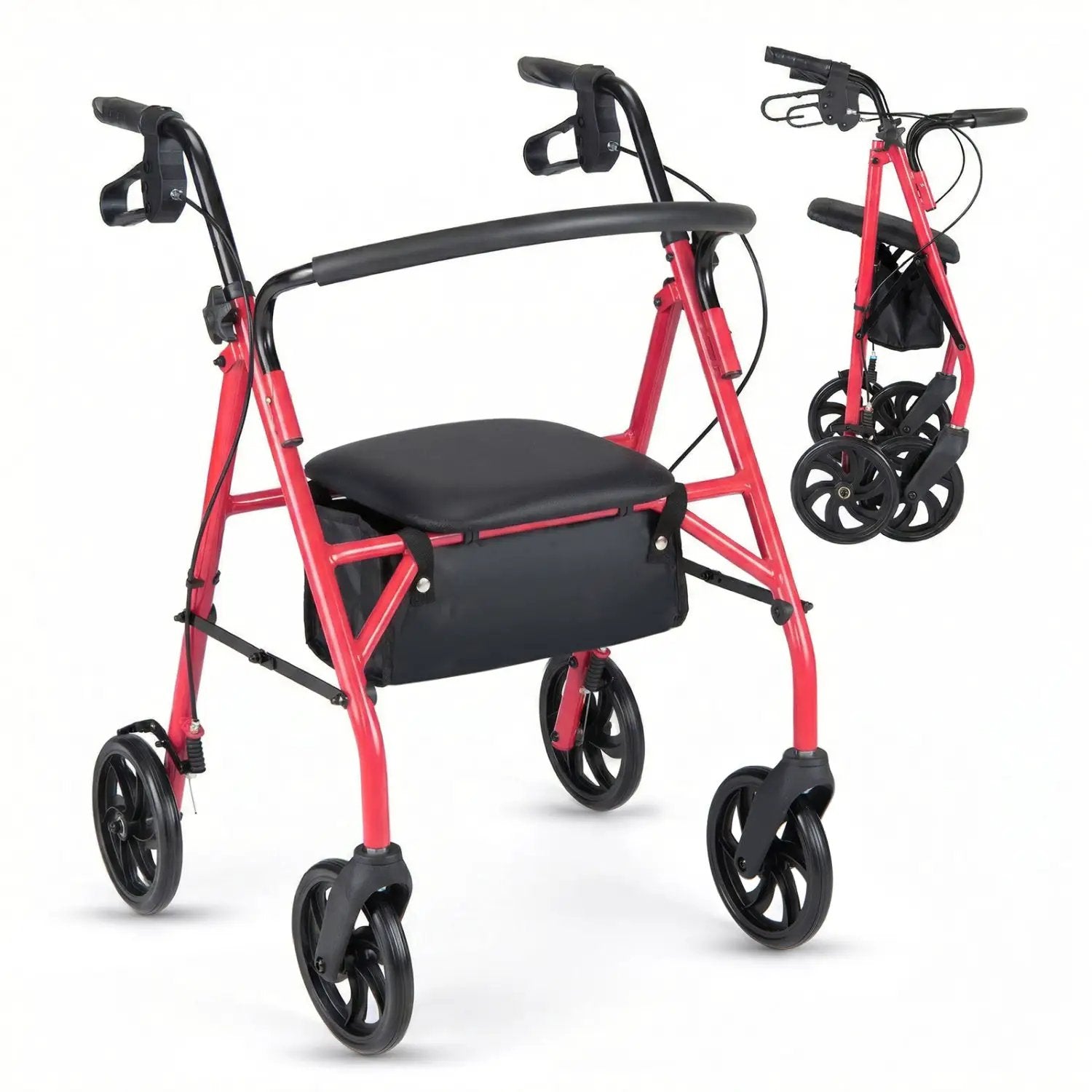 Rollator Walker with Seat and Height Adjustable Handles by DirectDeals