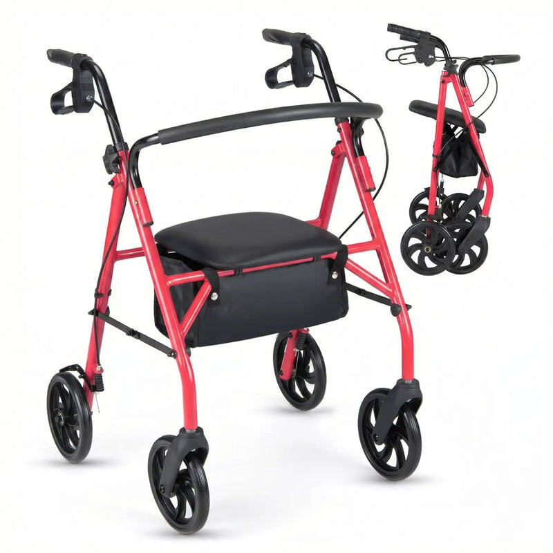 Rollator Walker with Seat and Height Adjustable Handles by DirectDeals
