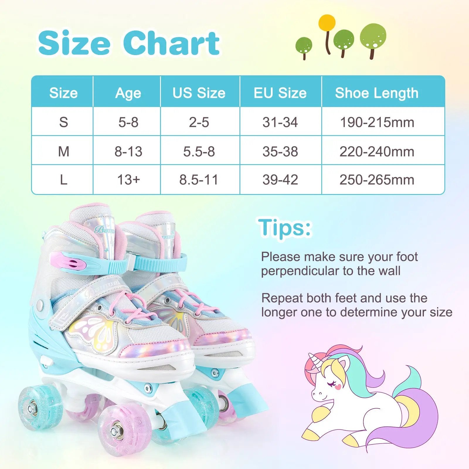 Roller Skates for Teens 4 Sizes Adjustable with Light-up Wheels for Boys Girls Ages 13+ by DirectDeals