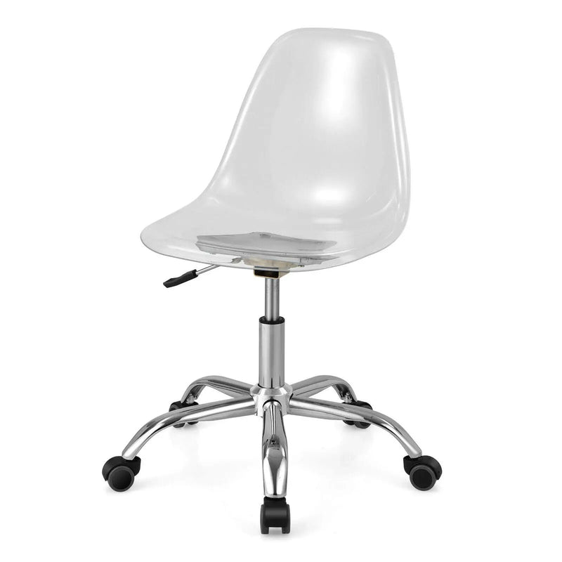 Swivel Acrylic Armless Adjustable Height Office Chair by DirectDeals