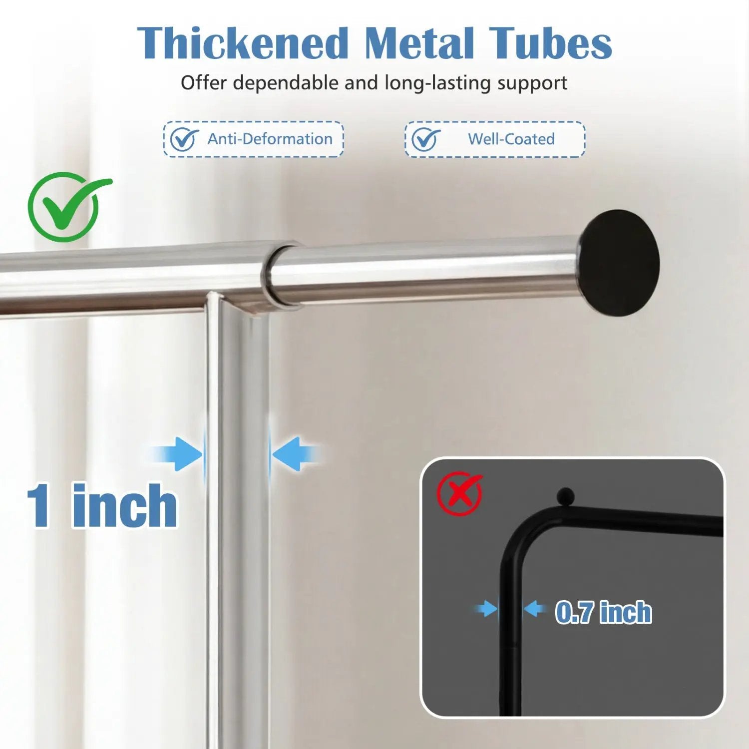 Rolling Clothes Rack Extendable Garment Stand for Hanging Clothes by DirectDeals