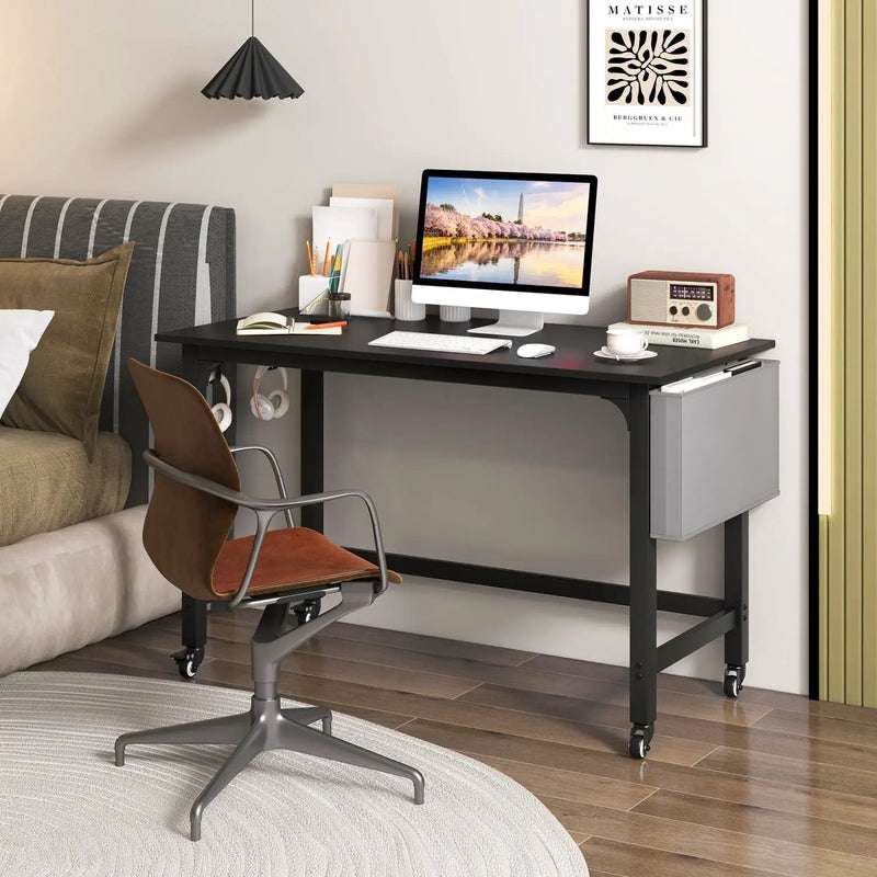 Rolling Computer Desk with Lockable Wheels 48" x 24" by DirectDeals