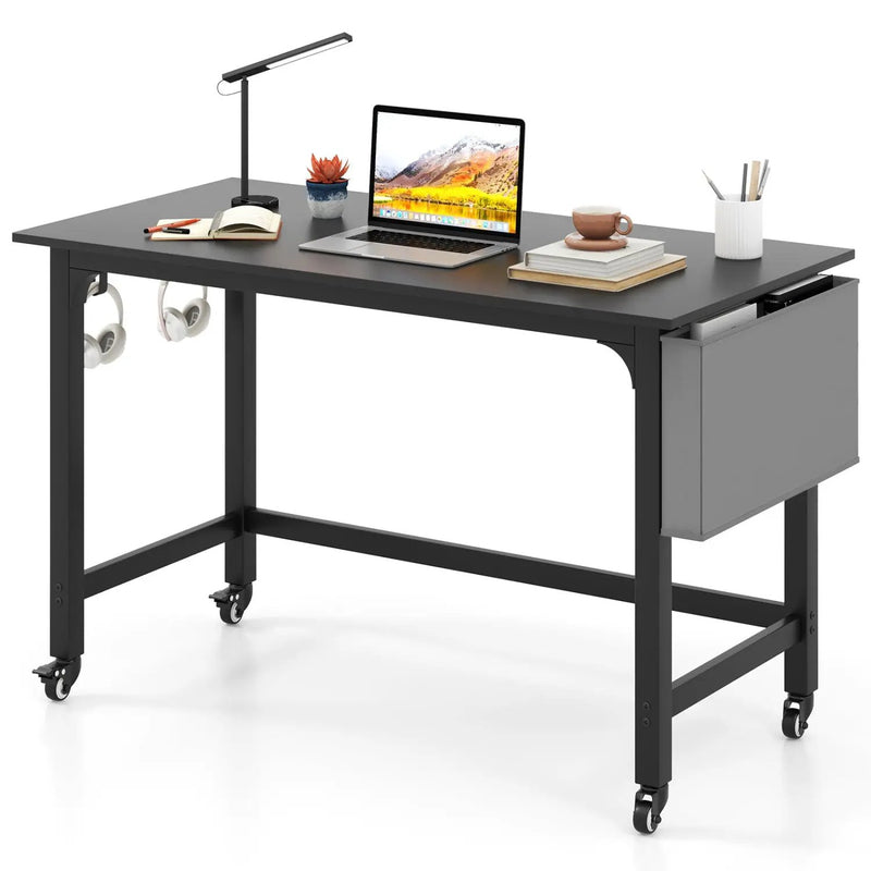 Rolling Computer Desk with Lockable Wheels 48" x 24" by DirectDeals