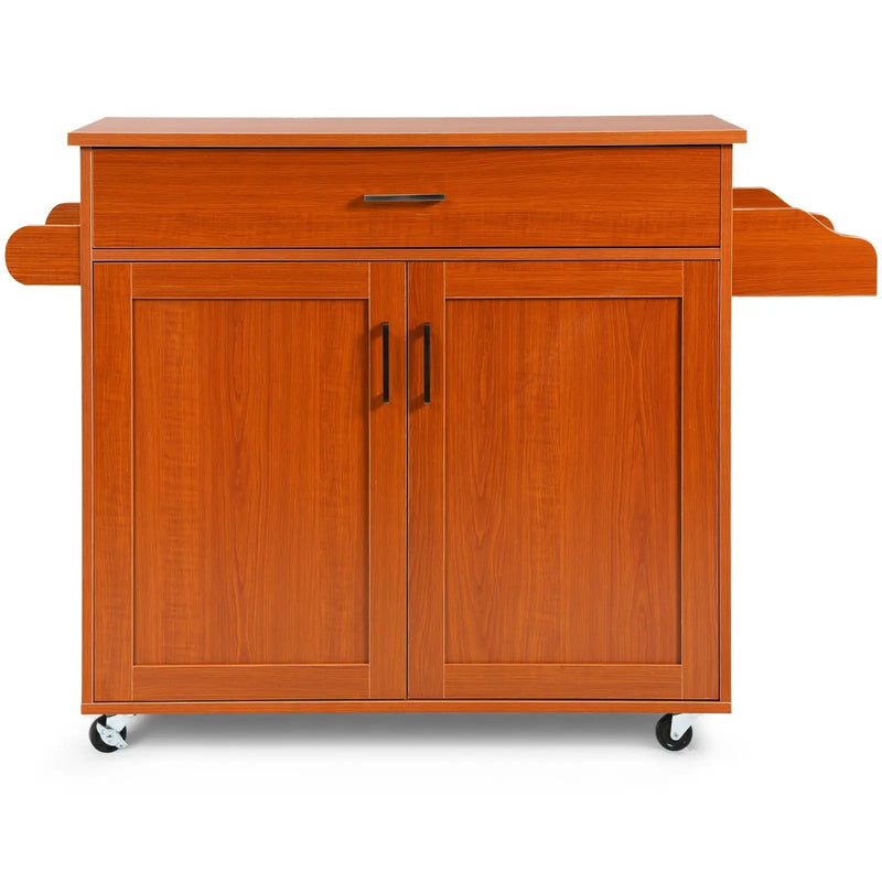 Rolling Kitchen Island Cart with Towel and Spice Rack by DirectDeals