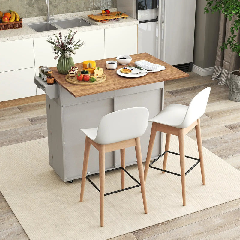Acacia Wood Outdoor Grill Table with Faux Marble Top and Drop by DirectDeals
