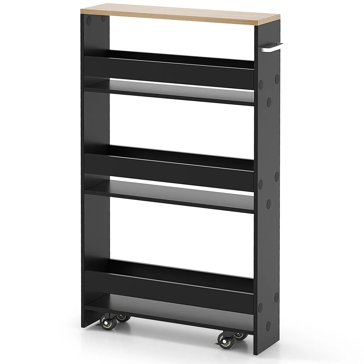 Rolling Kitchen Slim Storage Cart Mobile Shelving Organizer with Handle, photo 4 of 11