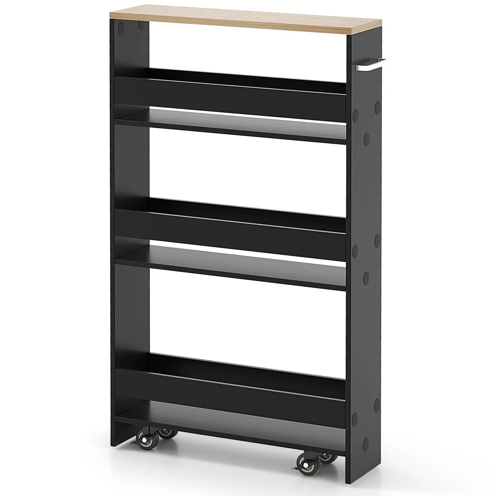 Rolling Kitchen Slim Storage Cart Mobile Shelving Organizer with Handle by DirectDeals