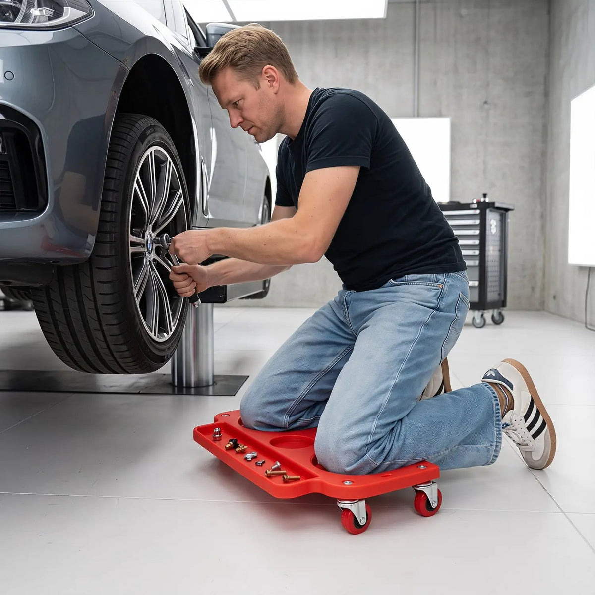 Rolling Knee Creeper with 360° Swivel Casters & Tool Trays by DirectDeals