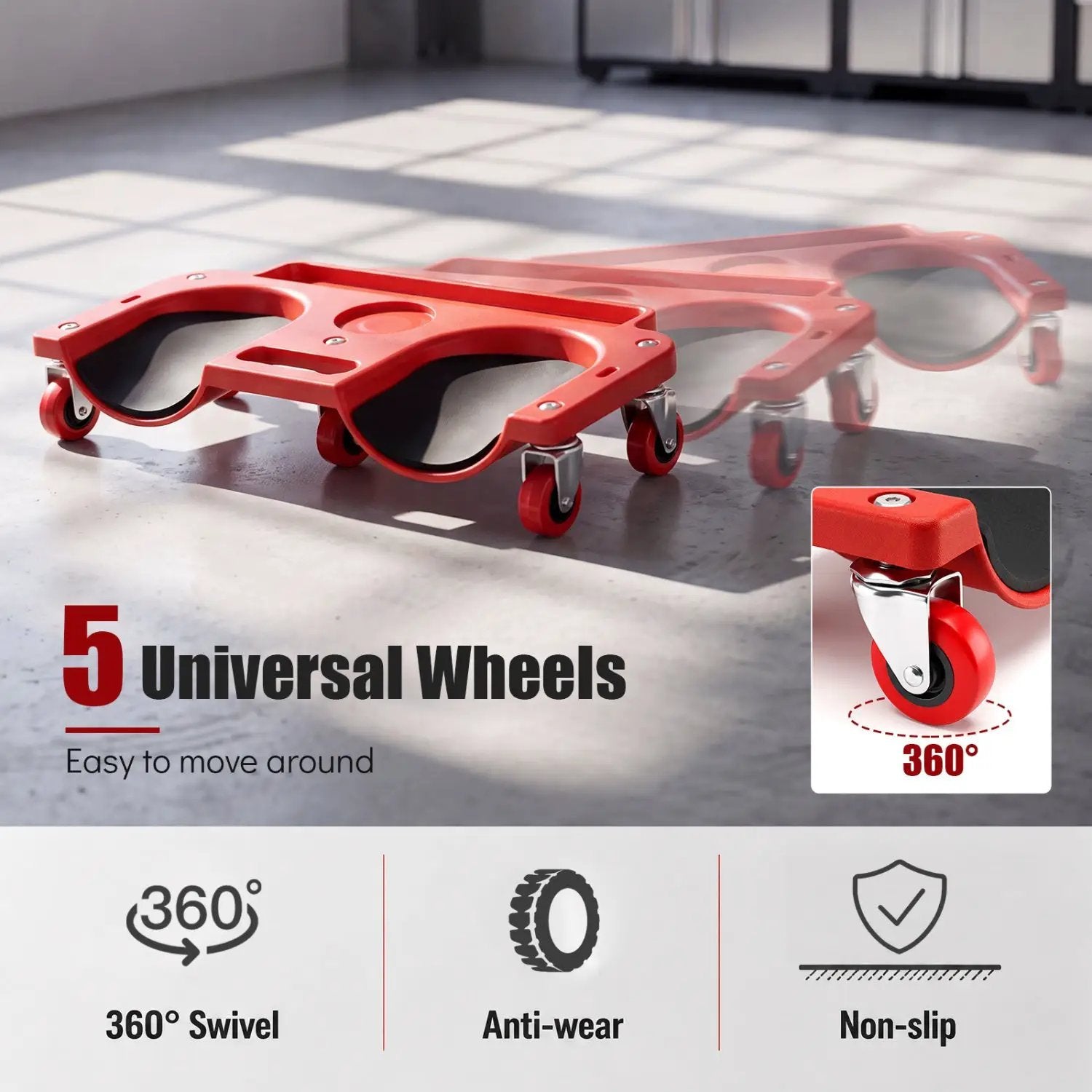Rolling Knee Creeper with 360° Swivel Casters & Tool Trays by DirectDeals