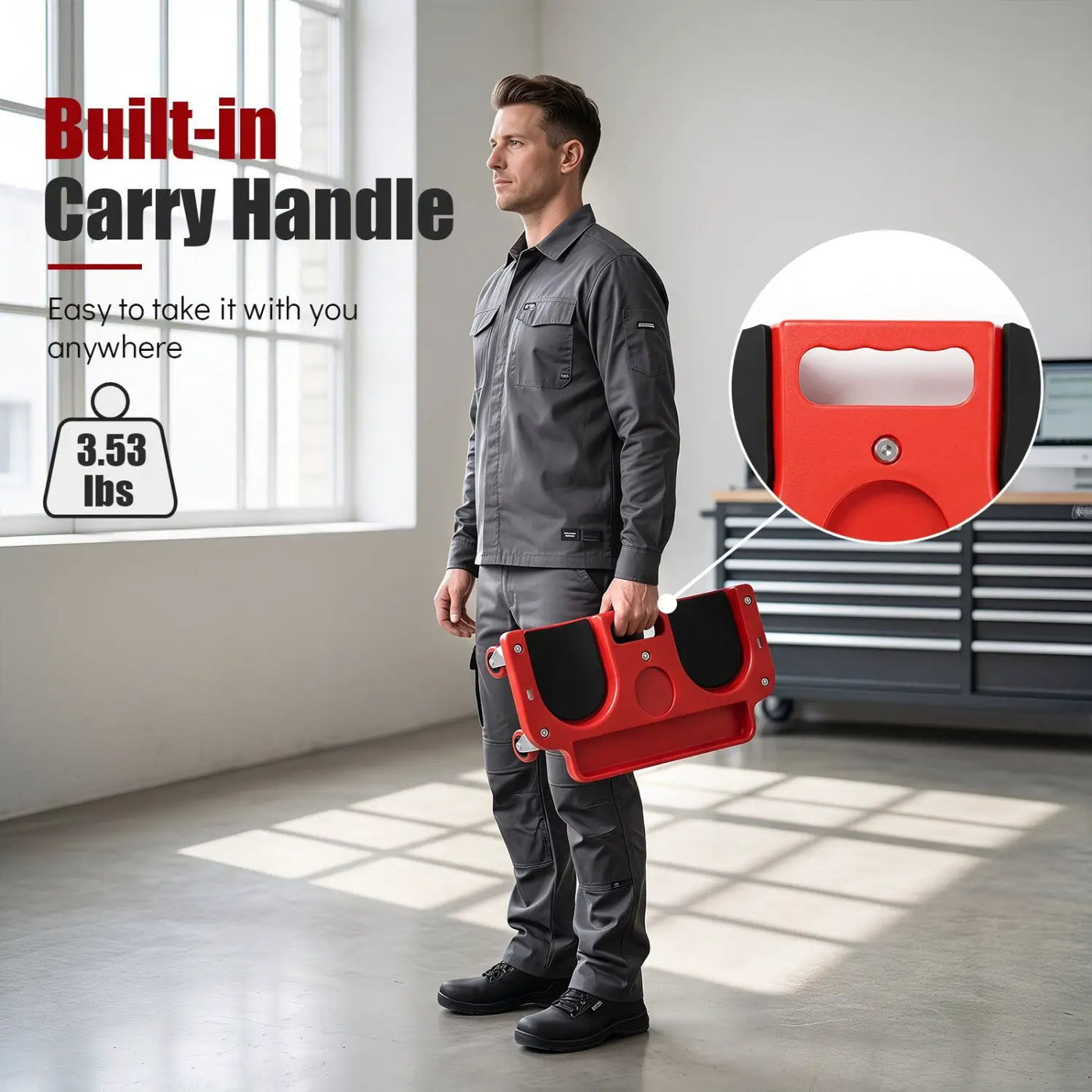 Rolling Knee Creeper with 360° Swivel Casters & Tool Trays by DirectDeals