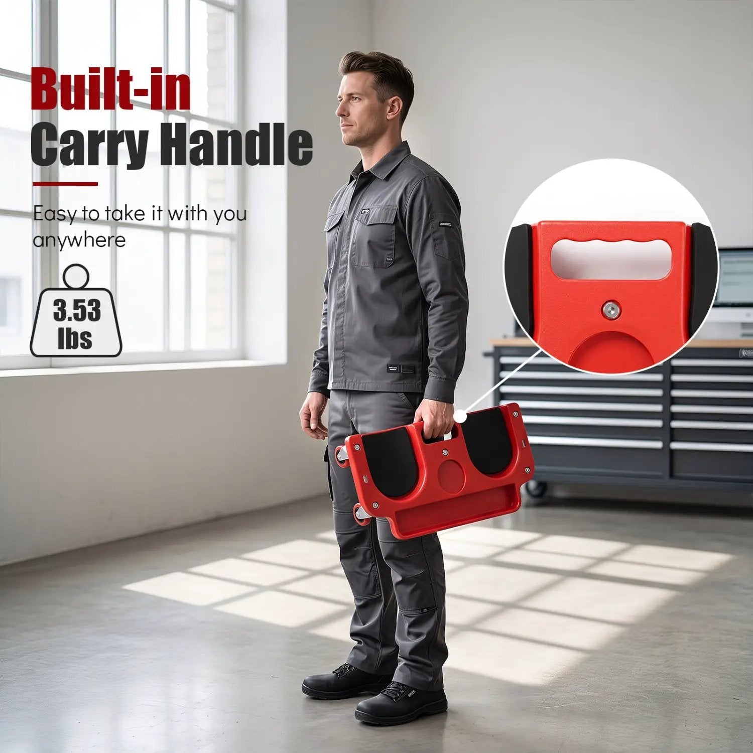Rolling Knee Creeper with 360° Swivel Casters & Tool Trays by DirectDeals