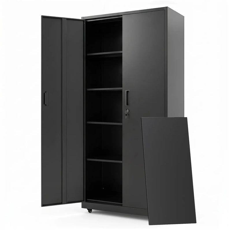 Rolling Metal Storage Cabinet 73" Lockable with 4 Wheels by DirectDeals