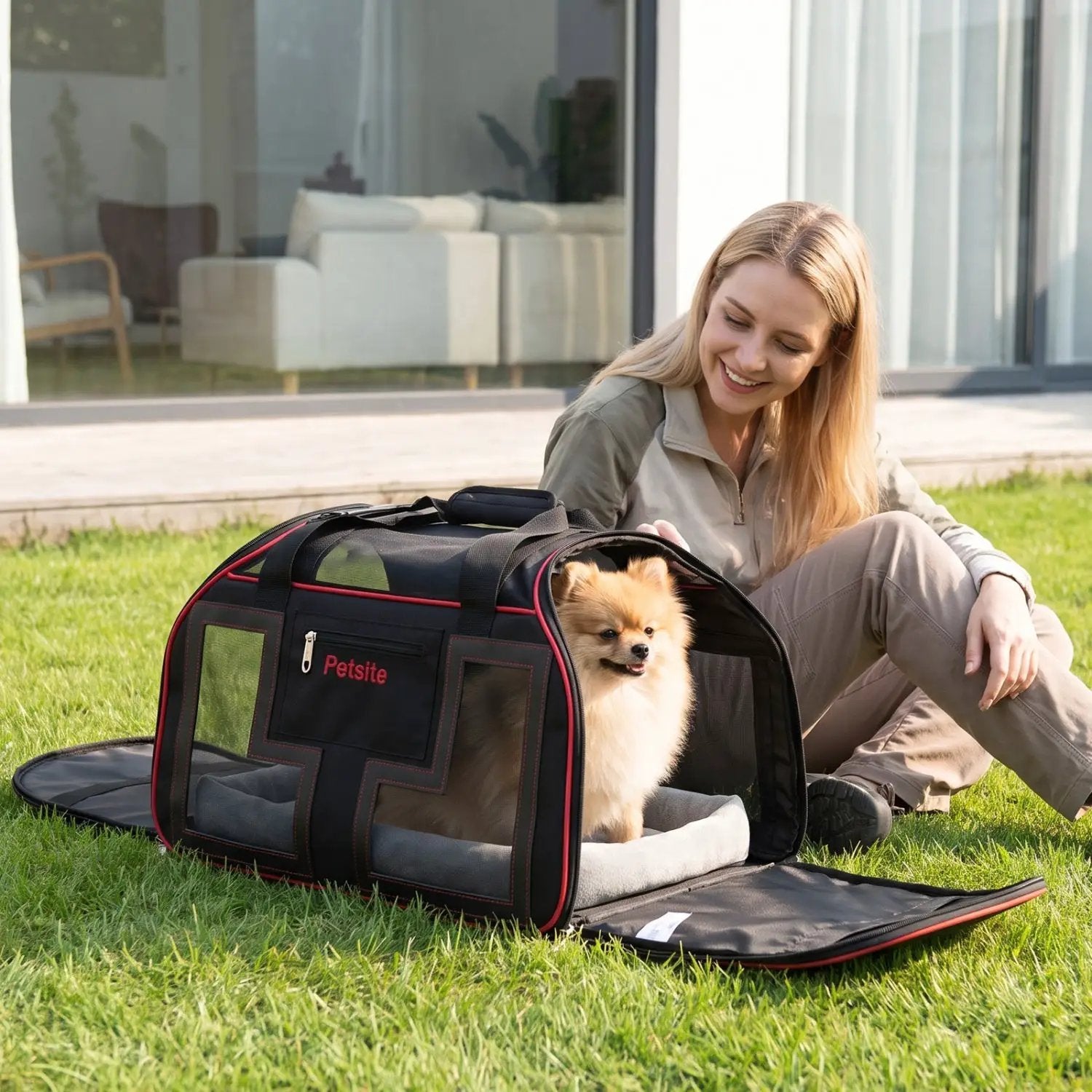 Rolling Pet Carrier with Wheels & Telescopic Handle by DirectDeals