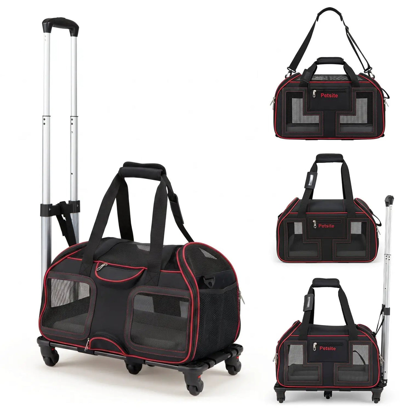Rolling Pet Carrier with Wheels & Telescopic Handle by DirectDeals