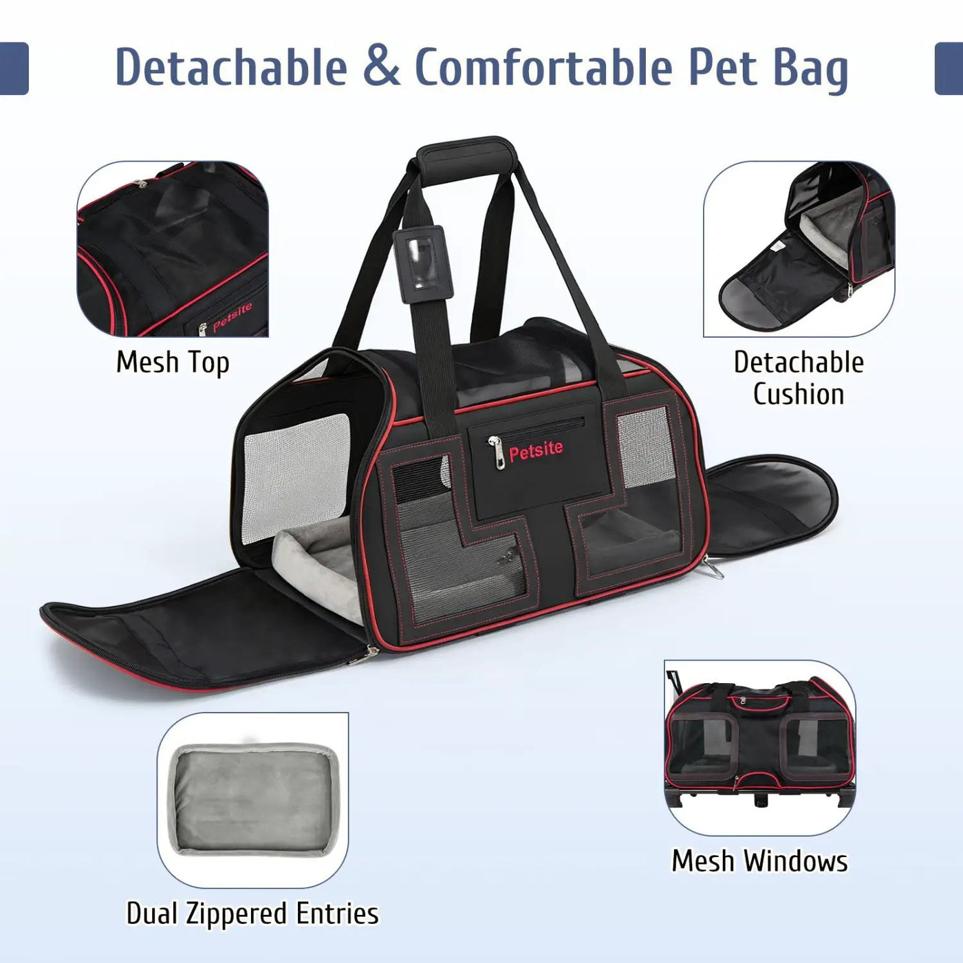 Rolling Pet Carrier with Wheels & Telescopic Handle by DirectDeals