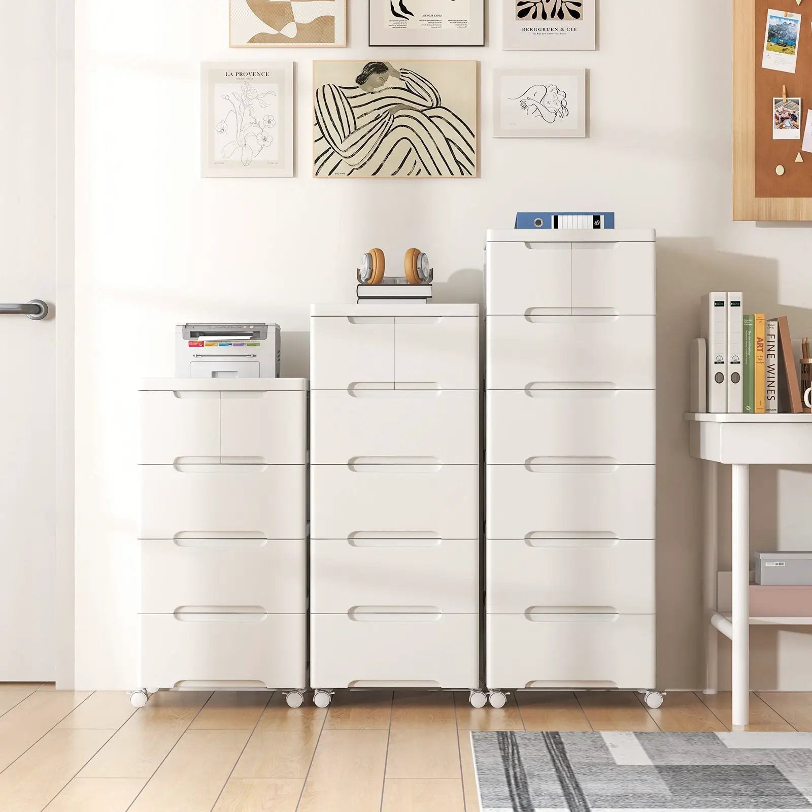 Rolling Storage Cabinet with Universal Wheels and 5/6/7 Drawers-5 Drawers by DirectDeals