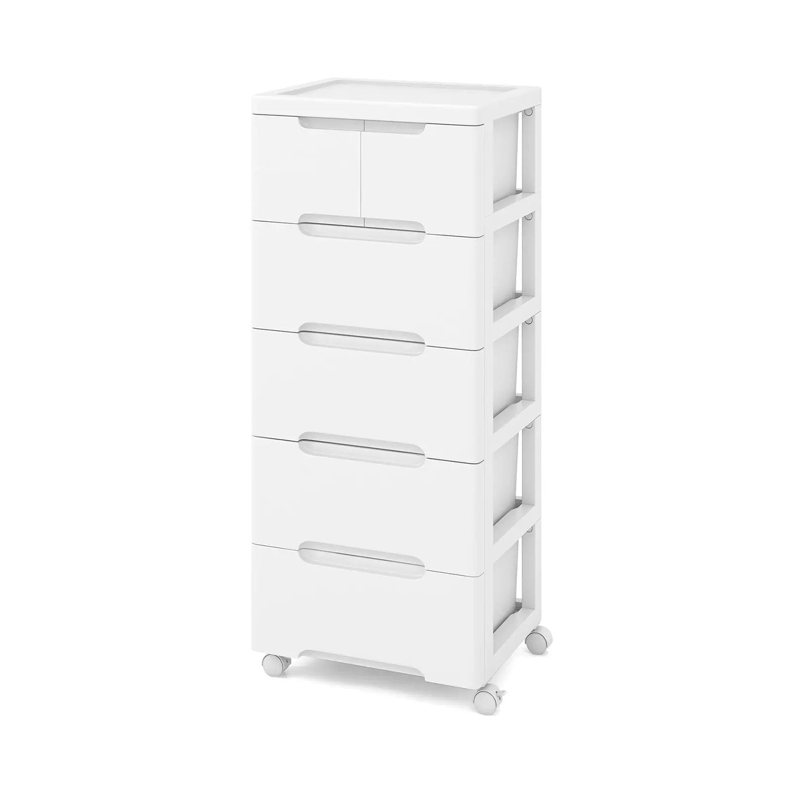 6-Drawer Rolling Storage Cabinet with Wheels - White by DirectDeals