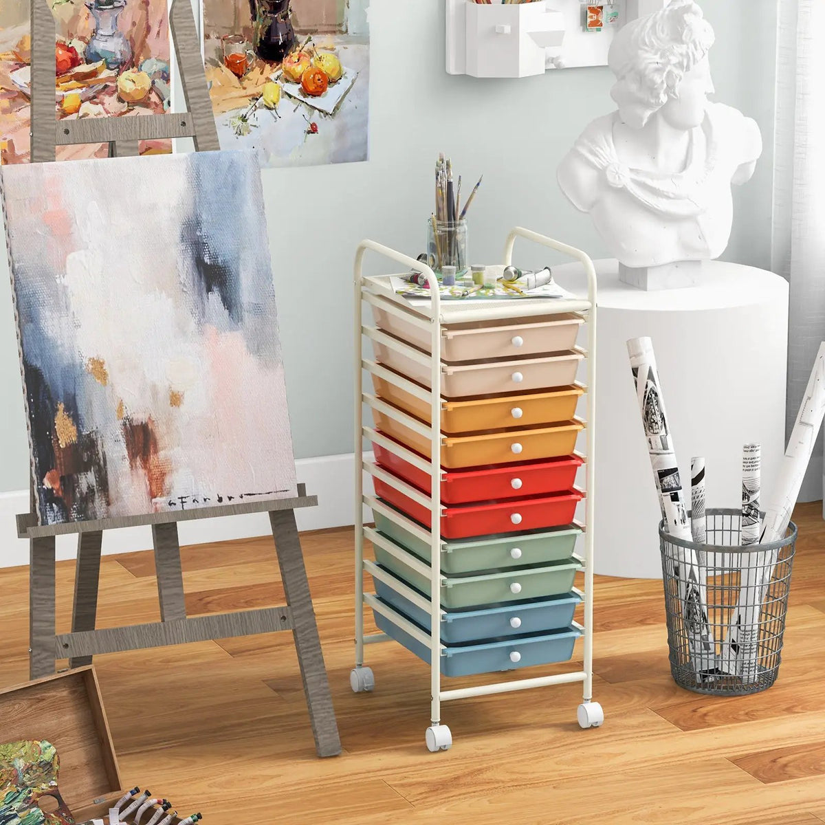 10 Drawer Rolling Storage Cart Organizer with 4 Universal Casters, photo 2 of 20
