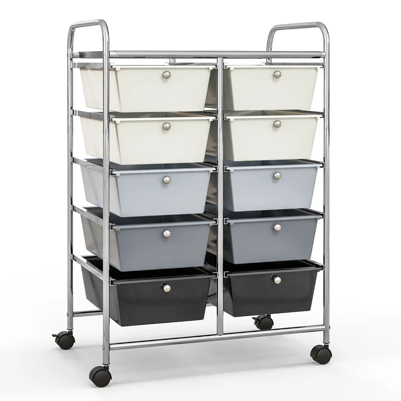 10-Drawer Rolling Storage Cart by DirectDeals