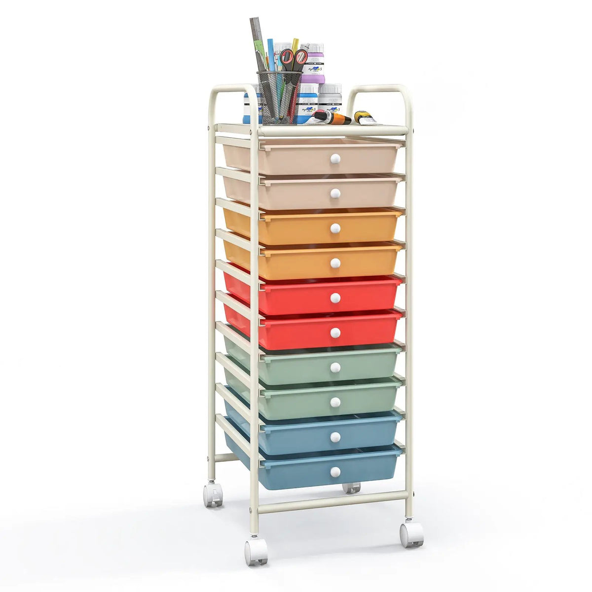10 Drawer Rolling Storage Cart Organizer with 4 Universal Casters, photo 3 of 20