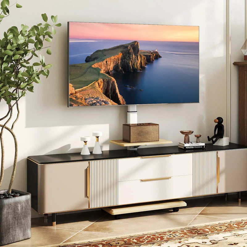 Rolling TV Stand on Wheels Mobile TV Cart for 32-75 Inch TVs Portable AV Cart by DirectDeals