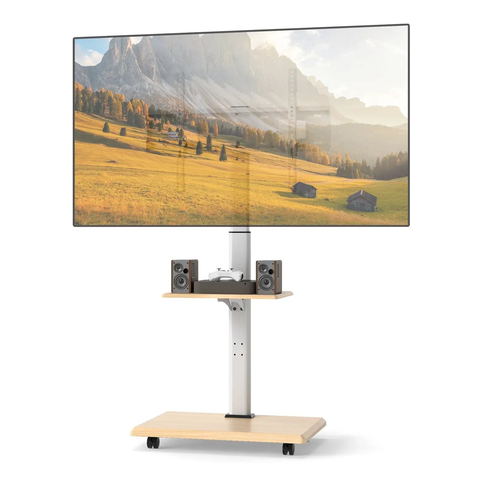 Rolling TV Stand on Wheels Mobile TV Cart for 32-75 Inch TVs Portable AV Cart by DirectDeals