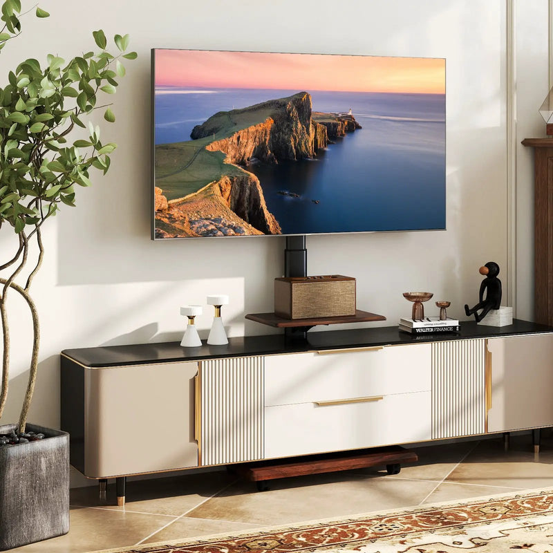 Rolling TV Stand on Wheels Mobile TV Cart for 32-75 Inch TVs Portable AV Cart by DirectDeals