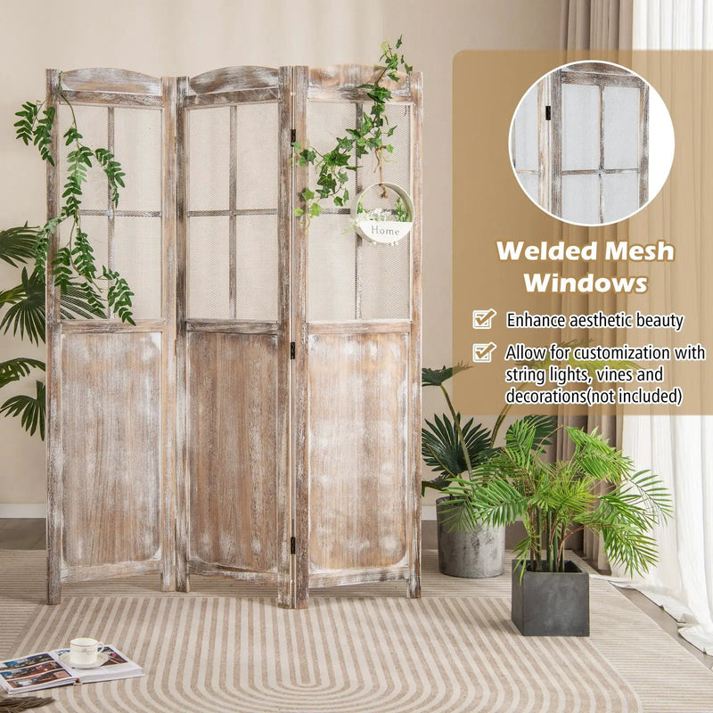 6 Feet Folding Privacy Screen-Coffee by DirectDeals