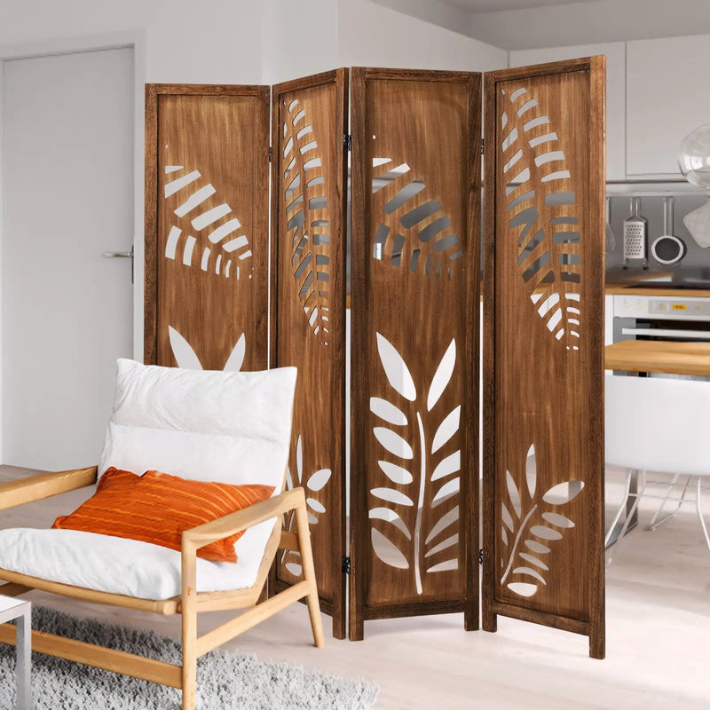 Room Divider 5.6 FT Folding Partition Stand with Double Action Metal Hinges by DirectDeals