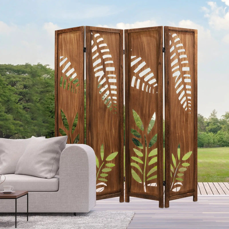 Room Divider 5.6 FT Folding Partition Stand with Double Action Metal Hinges by DirectDeals