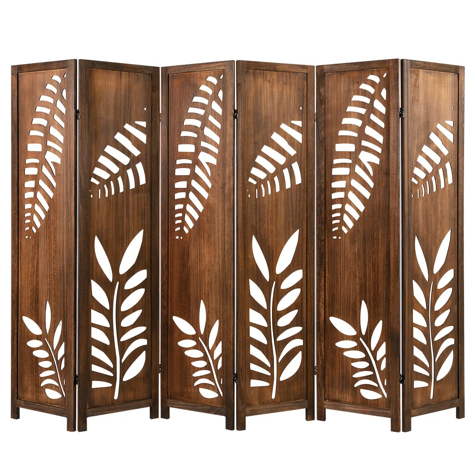 Room Divider 5.6 FT Folding Partition Stand with Double Action Metal Hinges by DirectDeals