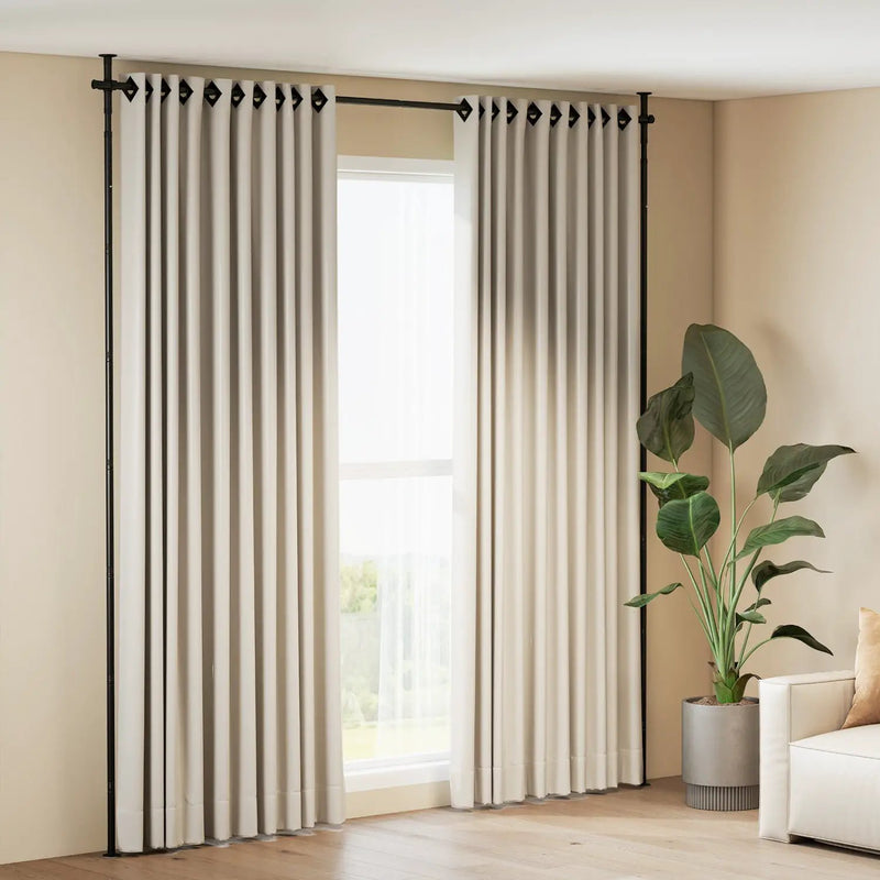 Room Divider Curtain Rod with Adjustable Floor to Ceiling Tension Rod (Curtains Not Included) by DirectDeals