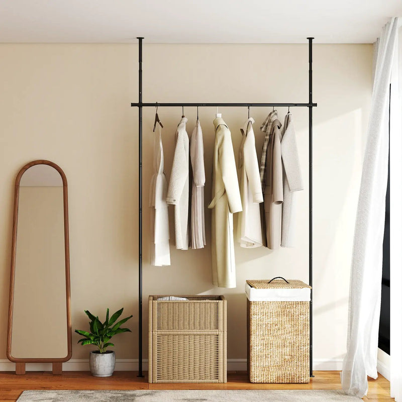 Room Divider Curtain Rod with Adjustable Floor to Ceiling Tension Rod No Drilling Required by DirectDeals
