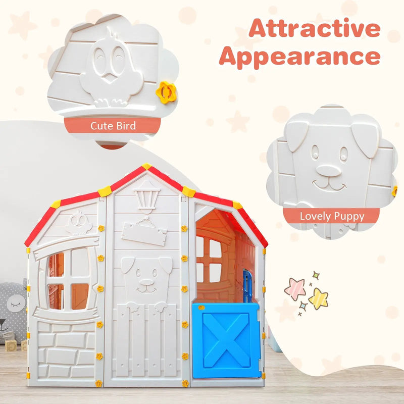 Cottage Kids Playhouse with Openable Windows and Working Door by DirectDeals