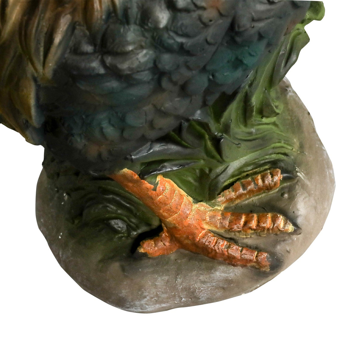 Concrete Rooster Statue Hand Painted Farmhouse 22 In, detail