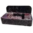 Rosso Levanto Marble Fluted Wall Mount Sink 8 Inch Backsplash by GobekDesign