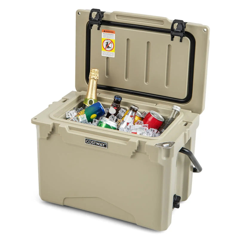 25 QT Hard Cooler with Aluminum Handle and Integrated Cup Holders by DirectDeals