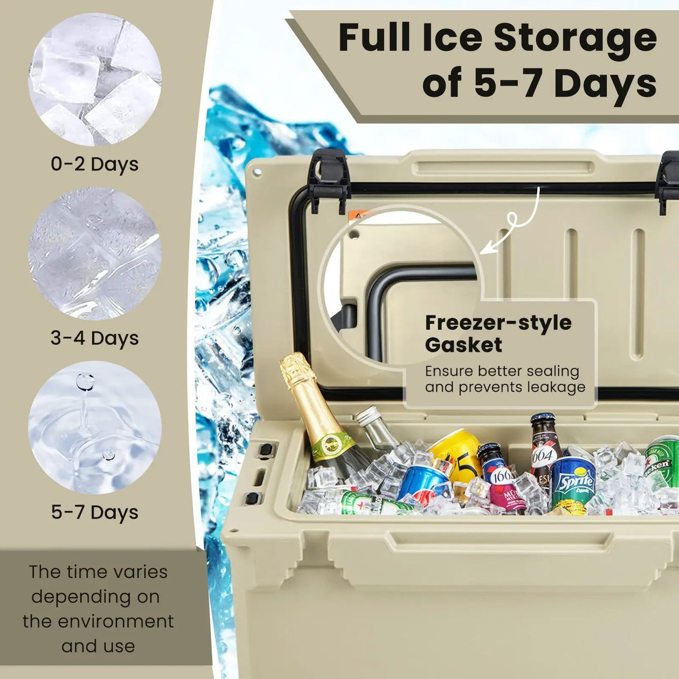 Rotomolded Cooler with Integrated Cup Holders and Bottle Opener by DirectDeals
