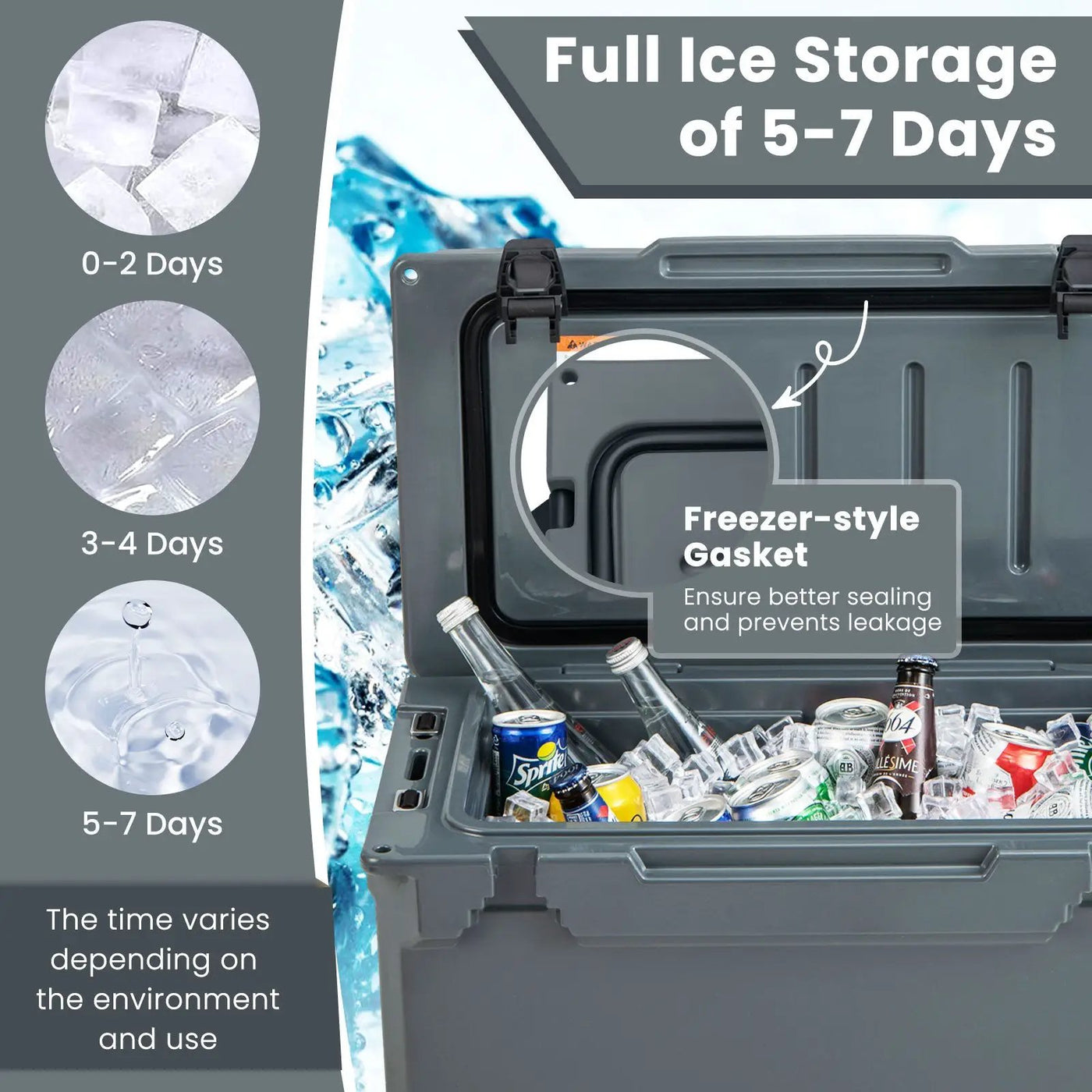 Rotomolded Cooler with Integrated Cup Holders and Bottle Opener by DirectDeals