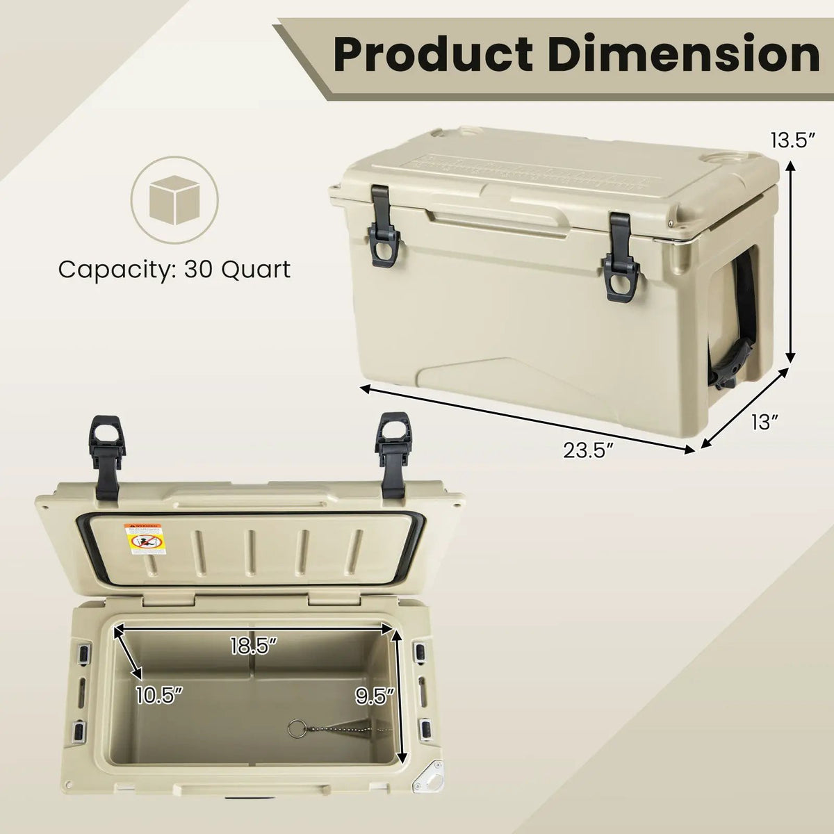 Rotomolded Cooler with Integrated Cup Holders and Bottle Opener by DirectDeals