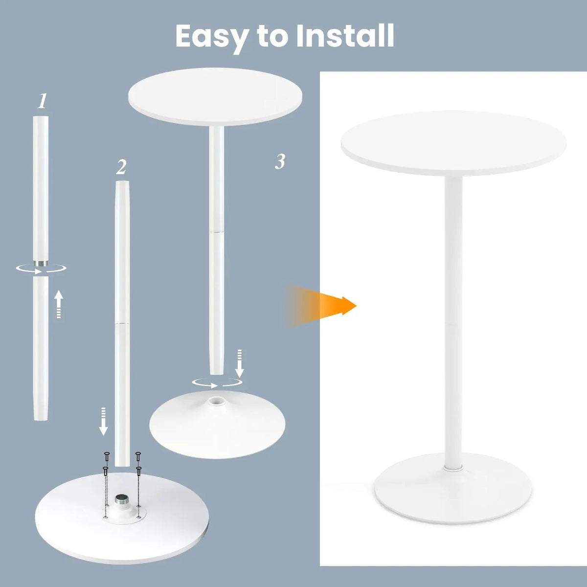 Round Bistro Table 40 Inch Bar Height Tall Coffee Cocktail Table, photo 4 of 16