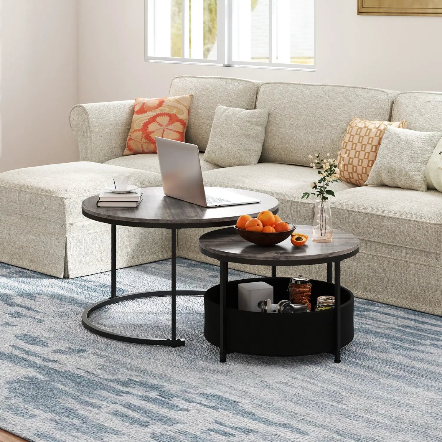 Round Coffee Table Set of 2 by DirectDeals