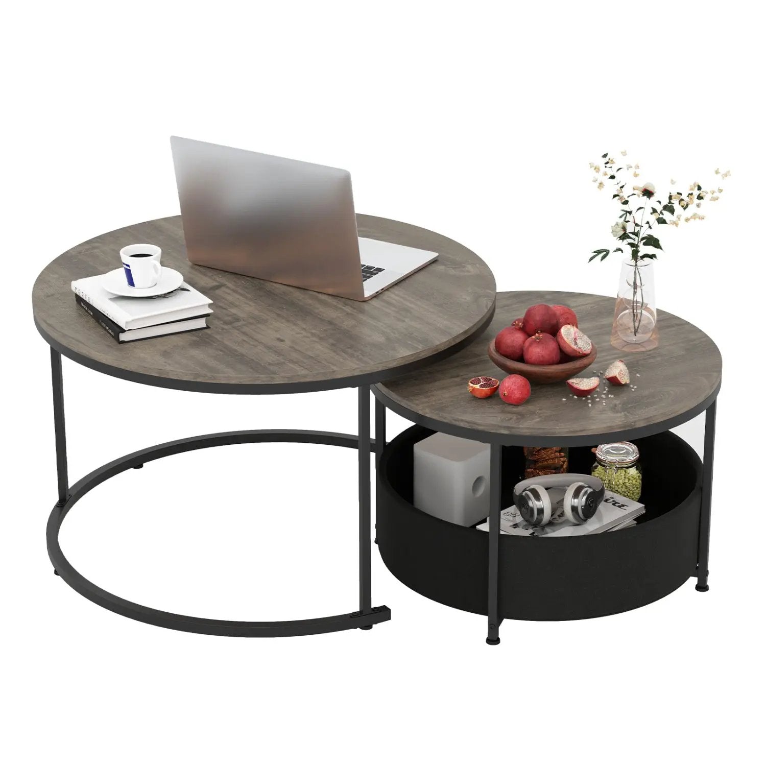 Round Coffee Table Set of 2 by DirectDeals