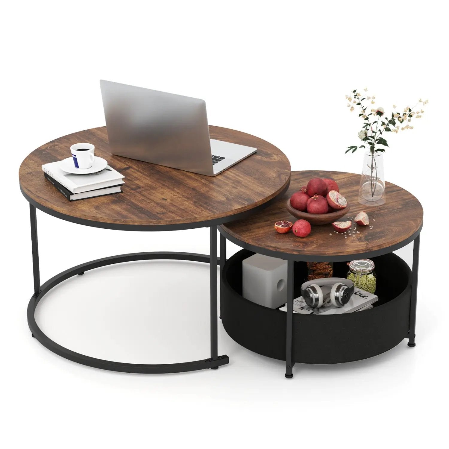 Round Coffee Table Set of 2 by DirectDeals